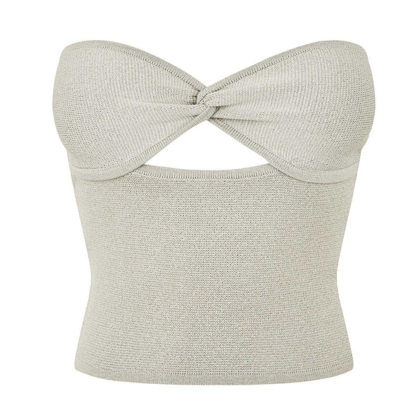 Stone - Front - Jack Wills Womens-Ladies Bandeau Slim Tank Top