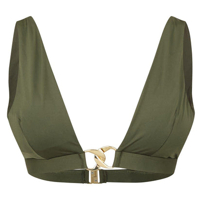 Khaki Green - Front - Biba Womens-Ladies Plunge Bikini Top