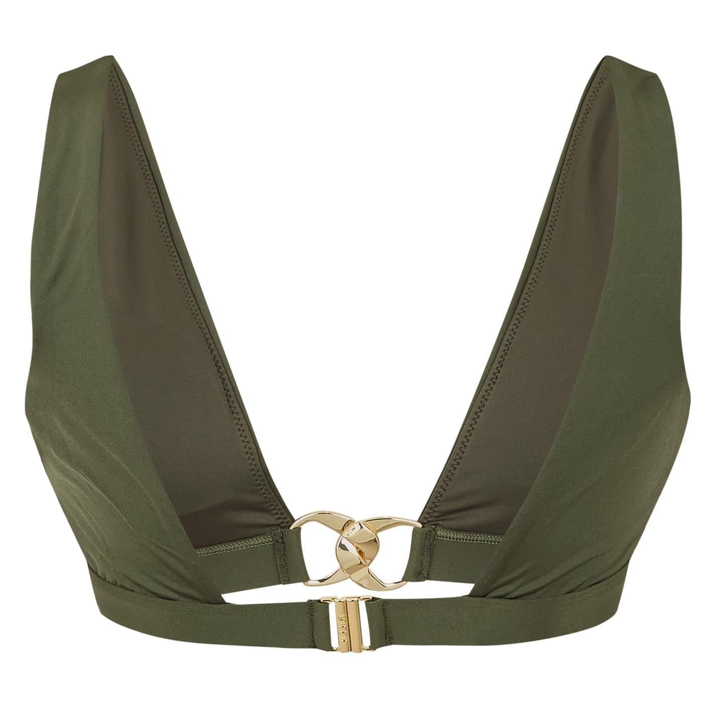 Khaki Green - Back - Biba Womens-Ladies Plunge Bikini Top