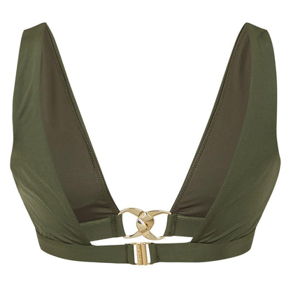 Khaki Green - Back - Biba Womens-Ladies Plunge Bikini Top