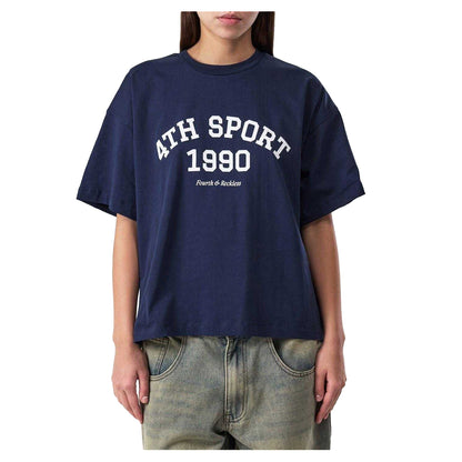 Navy - Side - 4th & Reckless Womens-Ladies Sophi T-Shirt