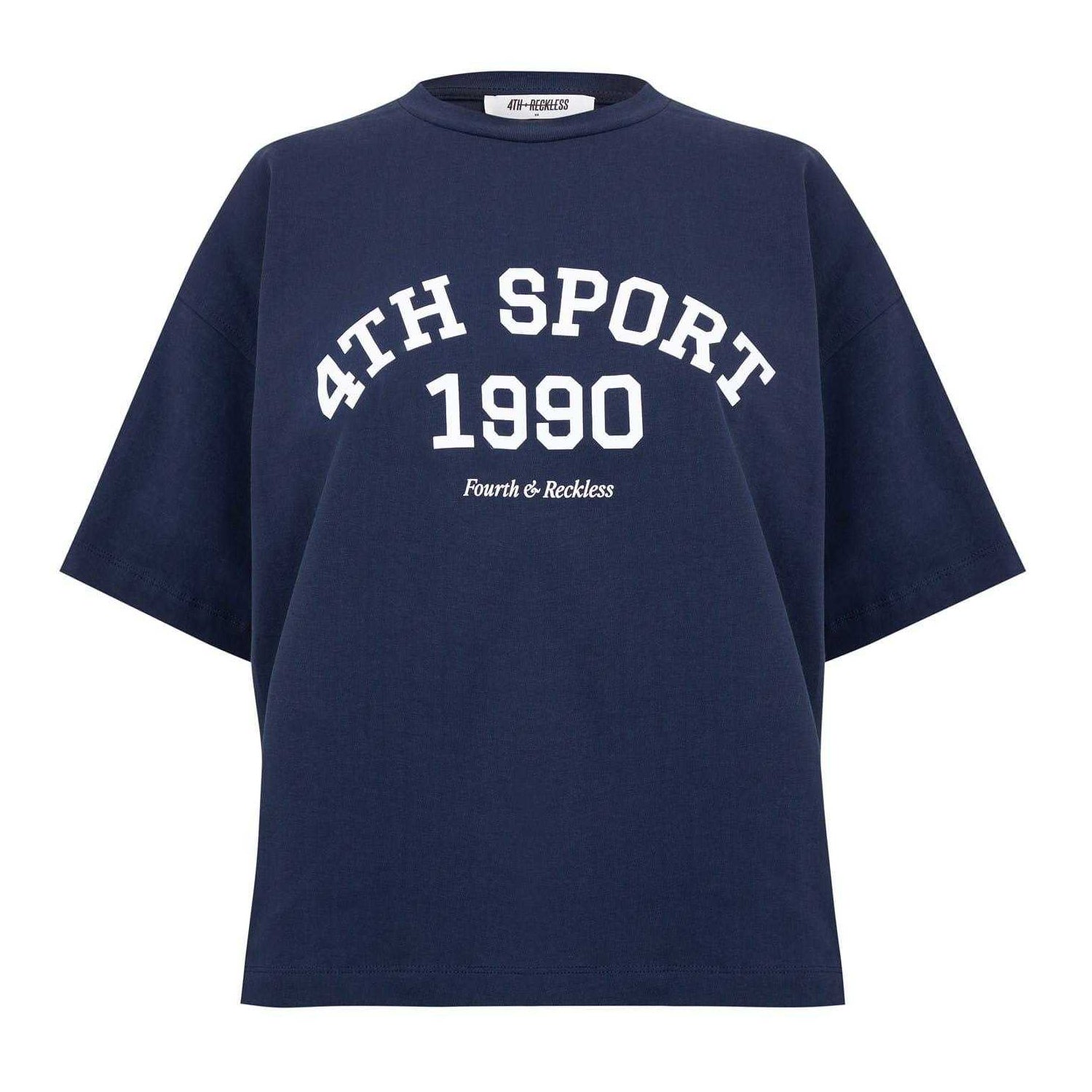 Navy - Front - 4th & Reckless Womens-Ladies Sophi T-Shirt