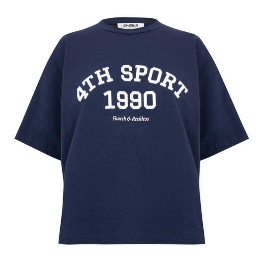 Navy - Front - 4th & Reckless Womens-Ladies Sophi T-Shirt