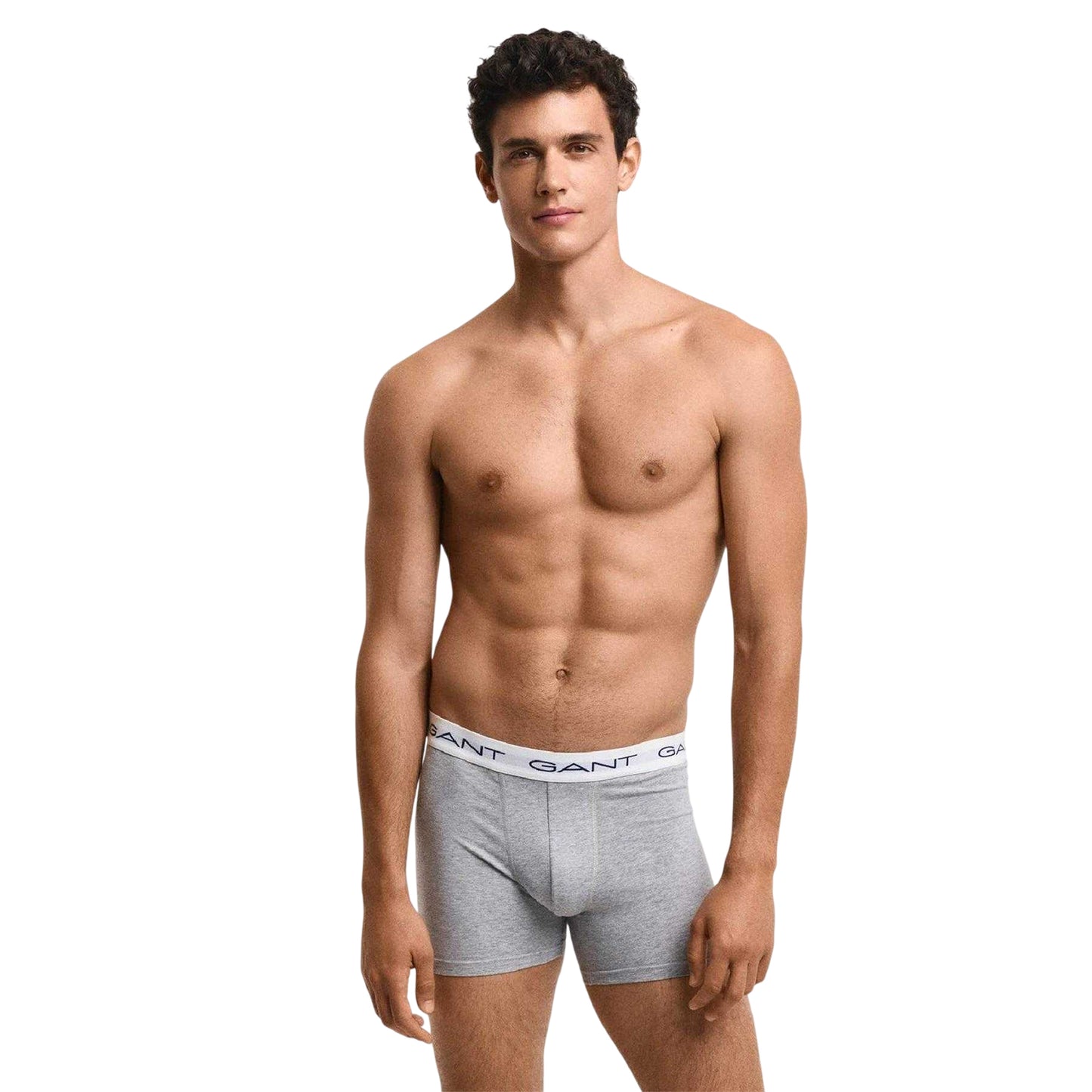 Grey-Black-White - Side - Gant Mens Cotton Blend Briefs (Pack of 3)
