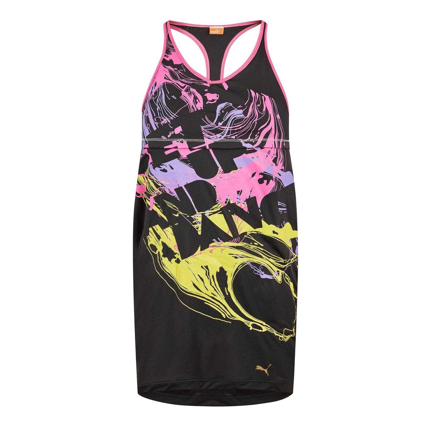 Black - Front - Puma Womens-Ladies Racerback Relaxed Fit Tank Top