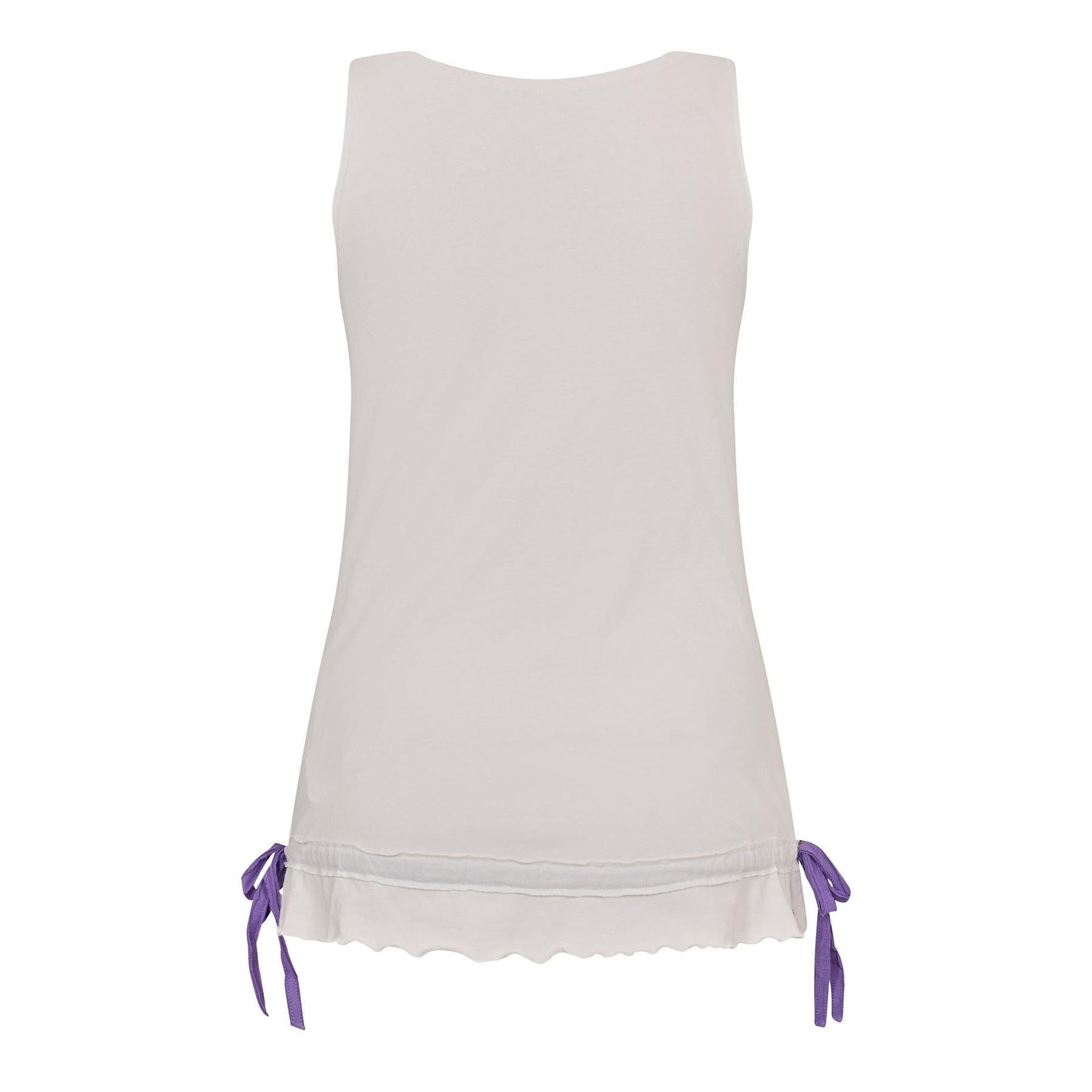 White - Back - Puma Womens-Ladies Graphic Print Fitted Vest Top