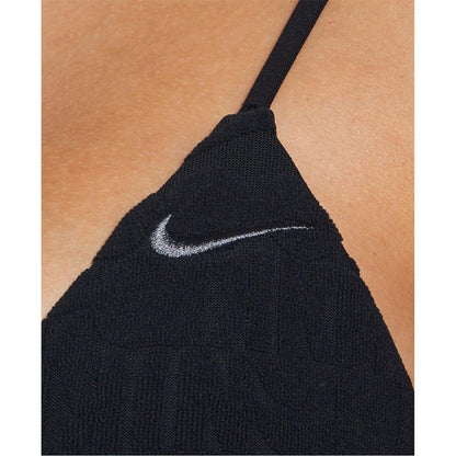 Black - Side - Nike Womens-Ladies Triangle Tie Back Bikini Top
