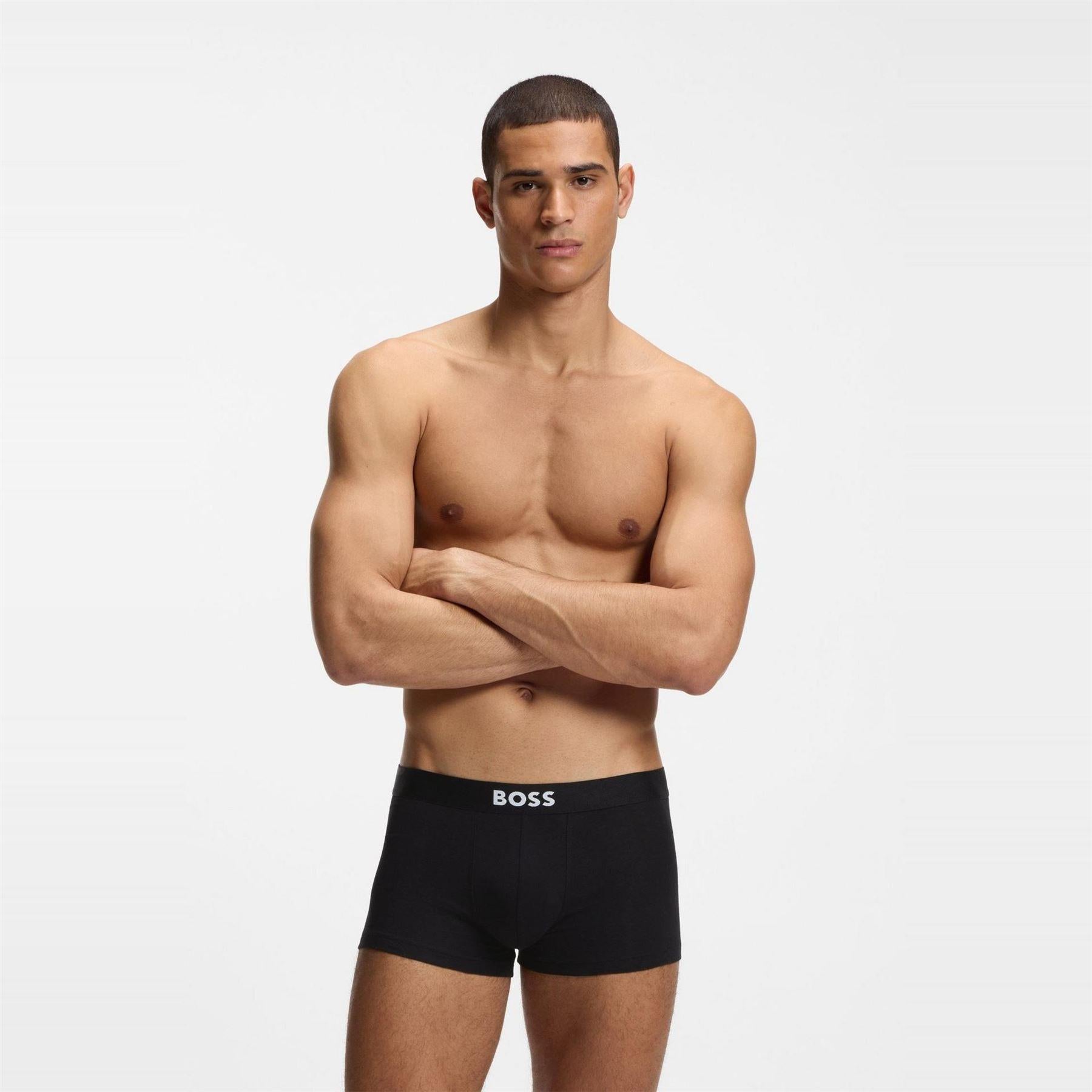 Grey-Black-White - Lifestyle - Boss Mens Underwear (Pack of 3)