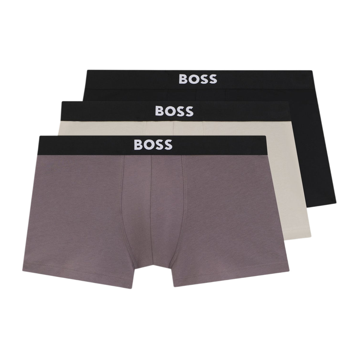 Black-Camel-White - Front - Boss Mens Underwear (Pack of 3)