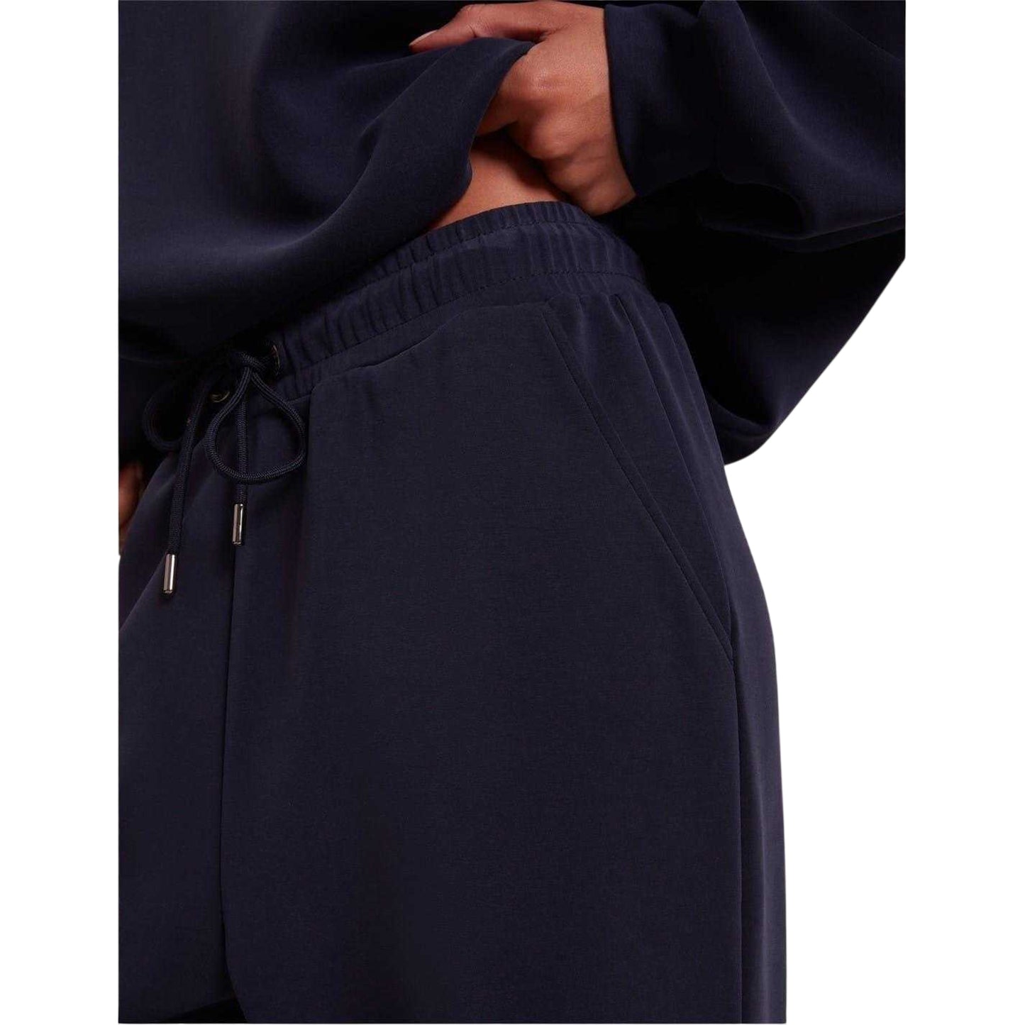 Navy - Side - Ted Baker Womens-Ladies Corien Jersey Barrel Joggers