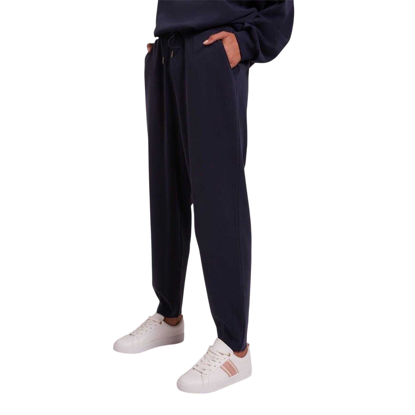 Navy - Front - Ted Baker Womens-Ladies Corien Jersey Barrel Joggers