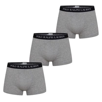 Heather Grey Marl - Front - Ralph Lauren Mens Boxer Shorts (Pack of 3)
