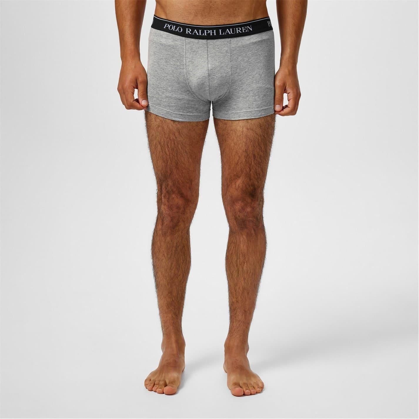 Heather Grey Marl - Back - Ralph Lauren Mens Boxer Shorts (Pack of 3)