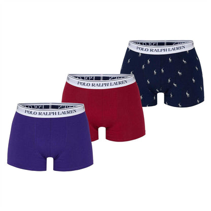 Purple-Red - Front - Ralph Lauren Mens Boxer Shorts (Pack of 3)