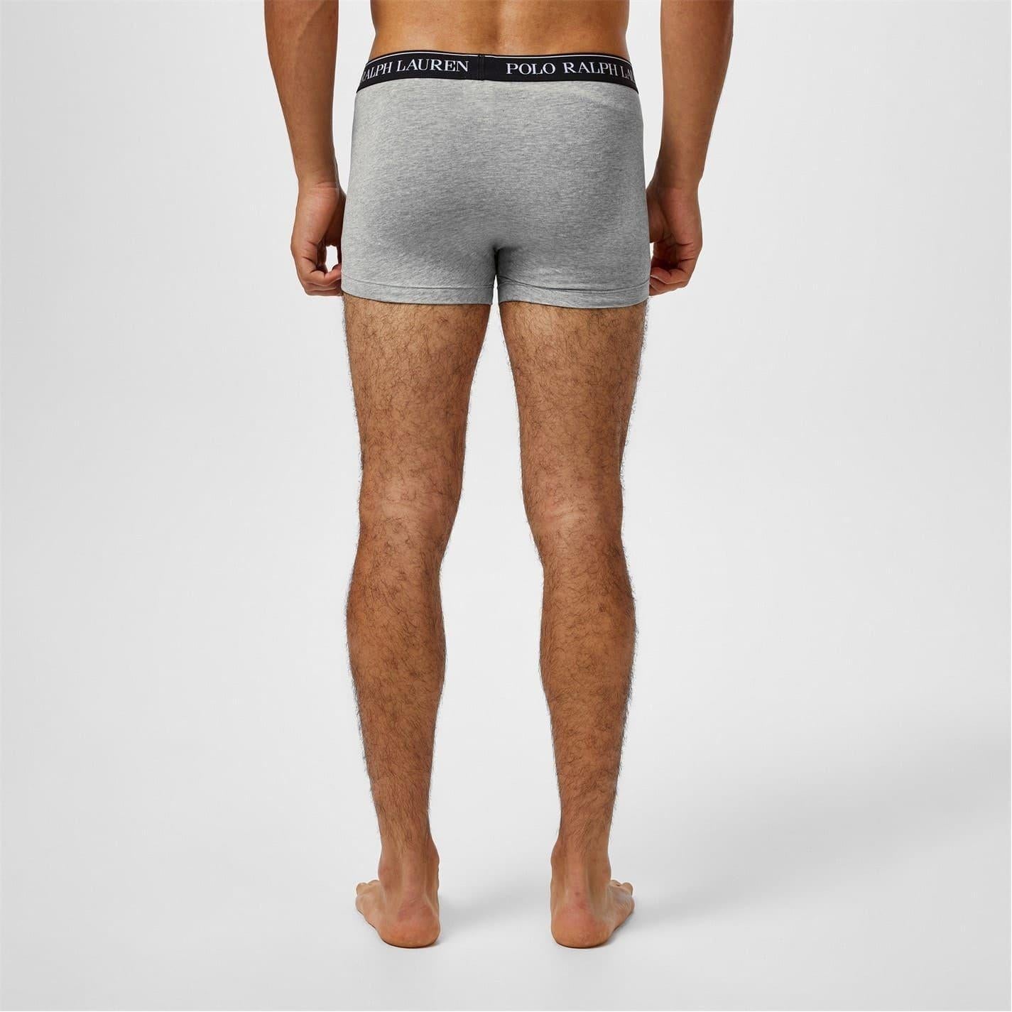 Heather Grey Marl - Side - Ralph Lauren Mens Boxer Shorts (Pack of 3)