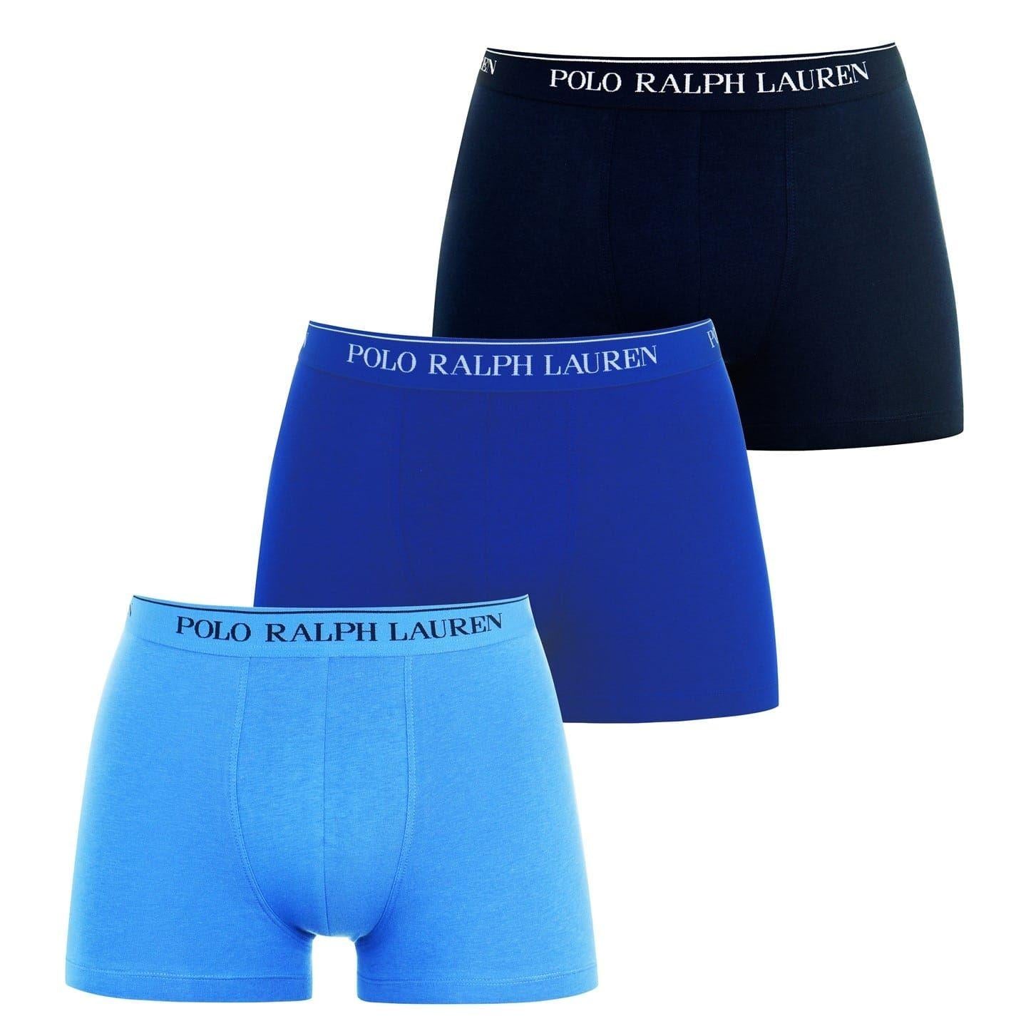 Floral-Blue - Front - Ralph Lauren Mens Boxer Shorts (Pack of 3)
