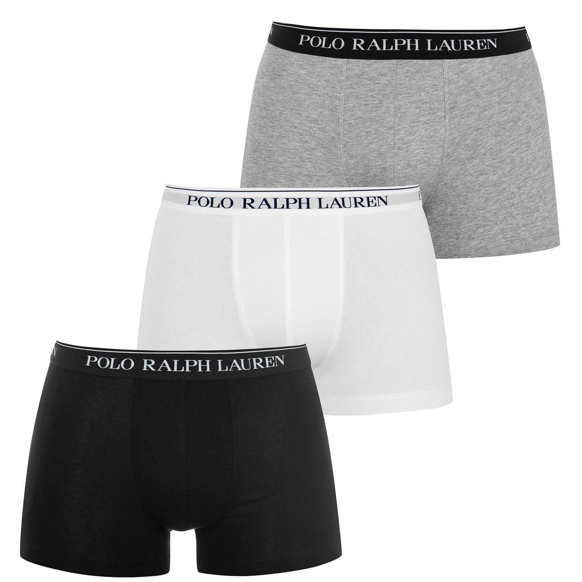 Black-White-Grey - Front - Ralph Lauren Mens Boxer Shorts (Pack of 3)