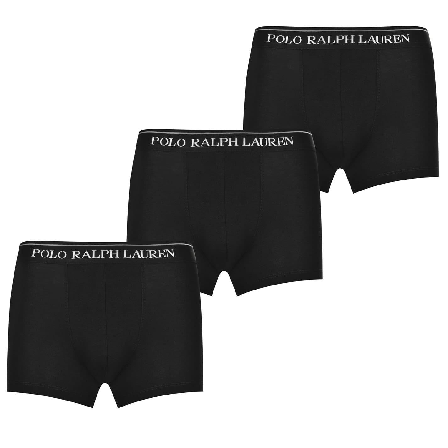 Black - Front - Ralph Lauren Mens Boxer Shorts (Pack of 3)