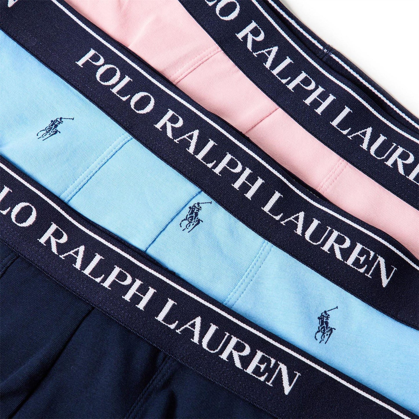 Pink-Navy - Front - Ralph Lauren Mens Boxer Shorts (Pack of 3)