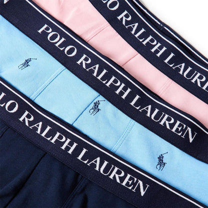 Pink-Navy - Front - Ralph Lauren Mens Boxer Shorts (Pack of 3)