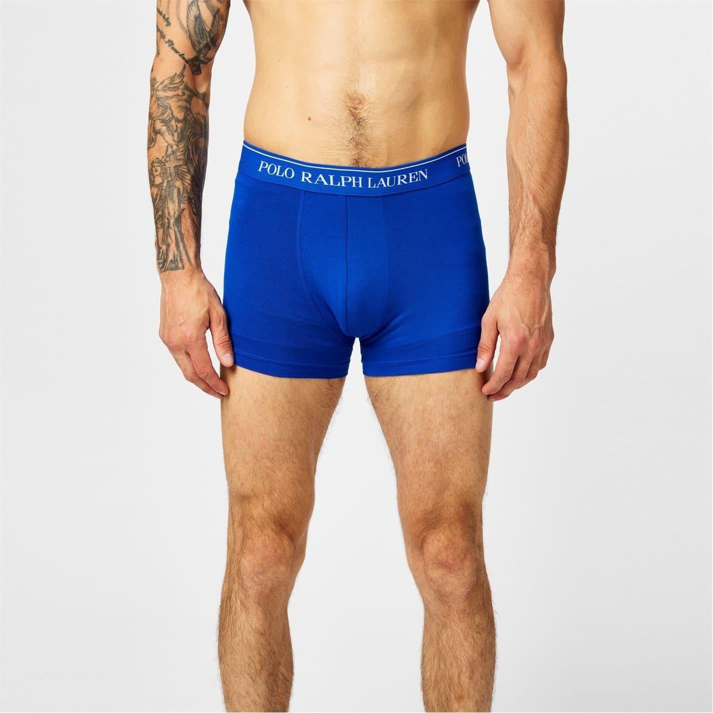 Floral-Blue - Back - Ralph Lauren Mens Boxer Shorts (Pack of 3)