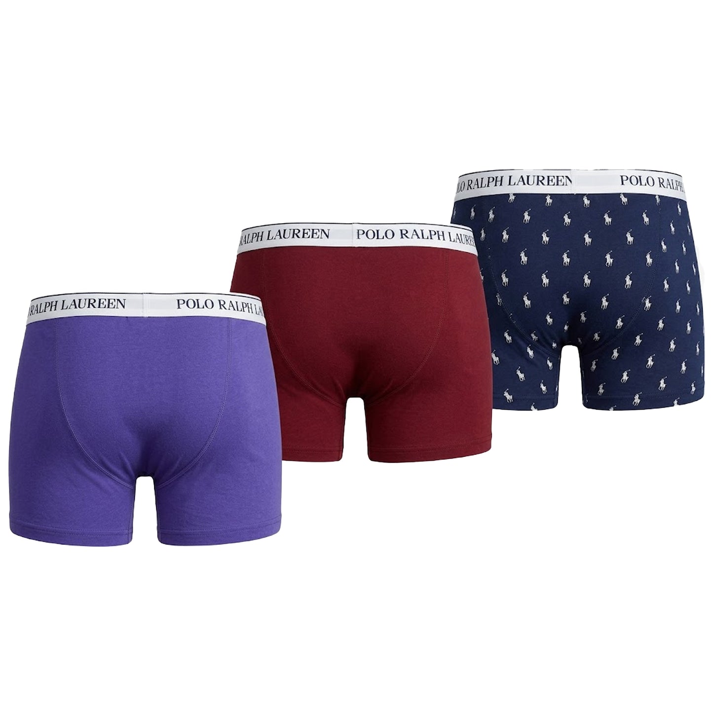 Purple-Red - Back - Ralph Lauren Mens Boxer Shorts (Pack of 3)