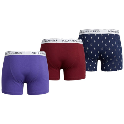 Purple-Red - Back - Ralph Lauren Mens Boxer Shorts (Pack of 3)