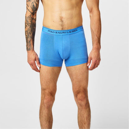 Floral-Blue - Side - Ralph Lauren Mens Boxer Shorts (Pack of 3)