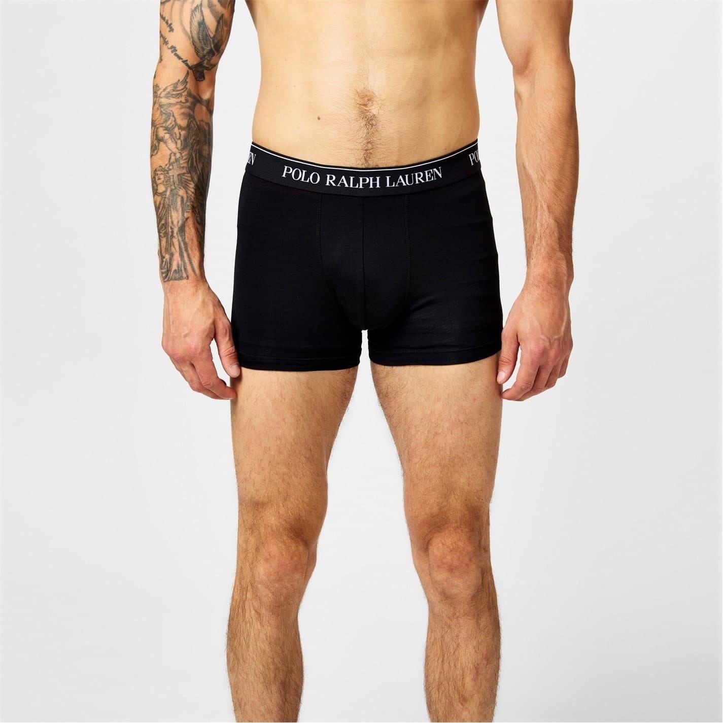 Black-White-Grey - Back - Ralph Lauren Mens Boxer Shorts (Pack of 3)