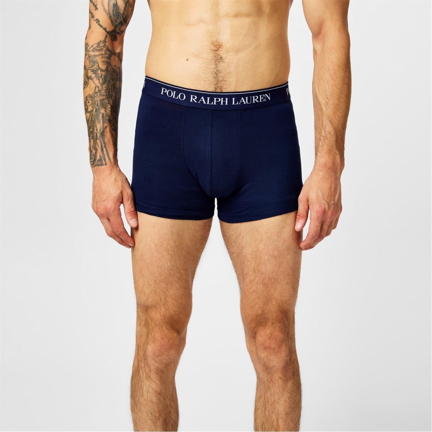 White-Red-Blue - Back - Ralph Lauren Mens Boxer Shorts (Pack of 3)