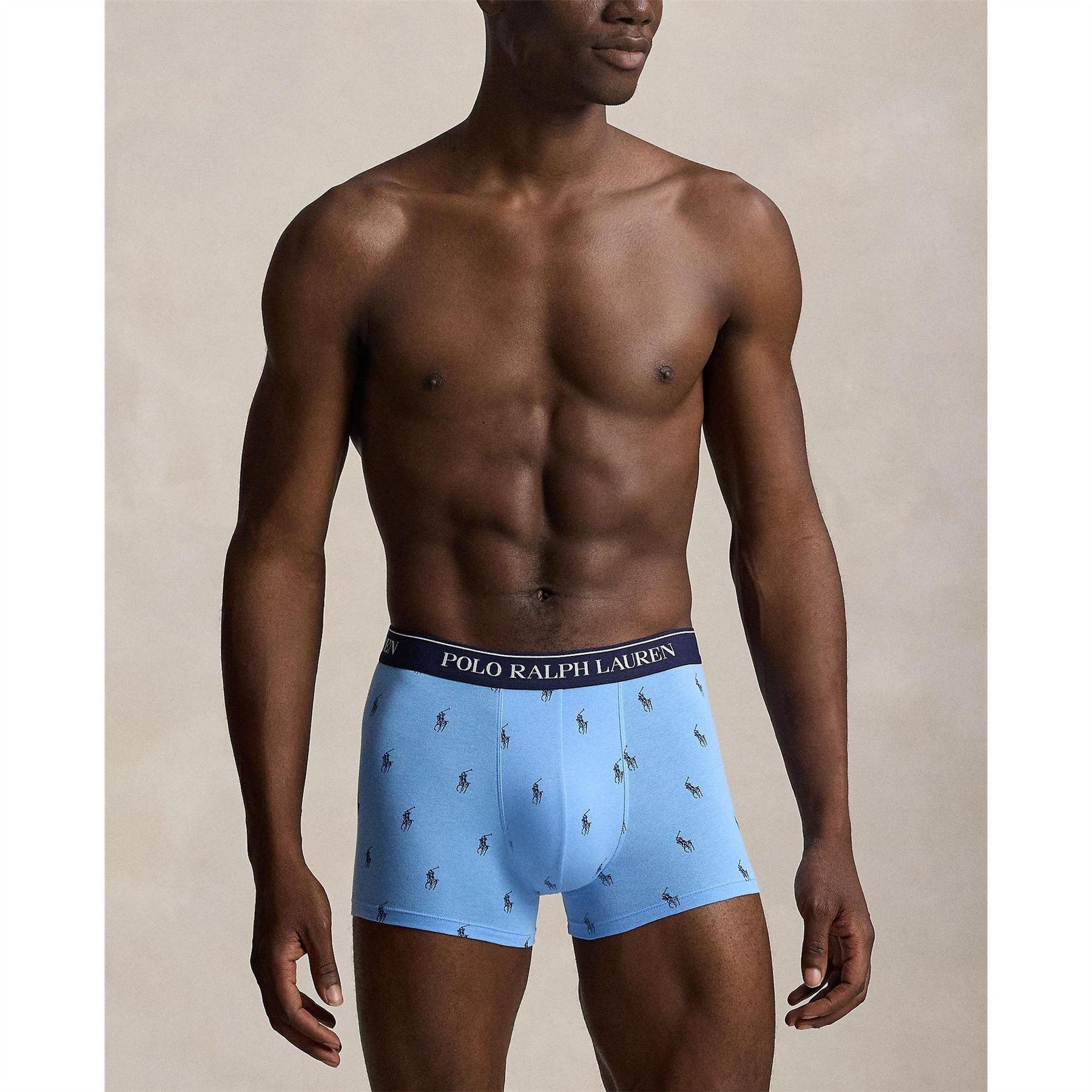 Pink-Navy - Back - Ralph Lauren Mens Boxer Shorts (Pack of 3)