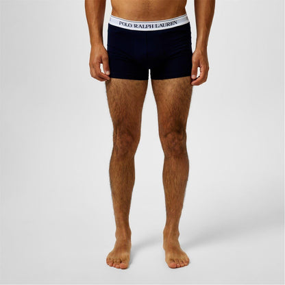 Navy Print - Side - Ralph Lauren Mens Boxer Shorts (Pack of 3)