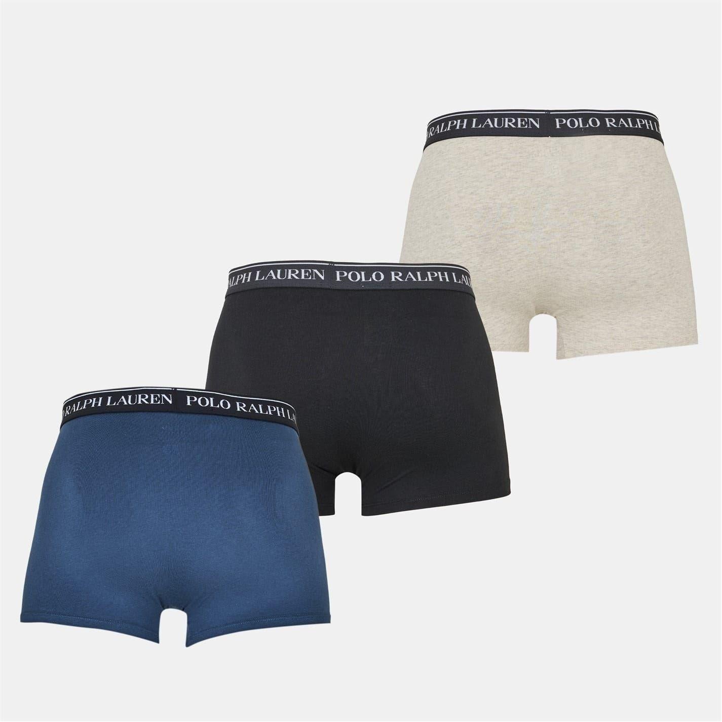 Navy-Grey-Black - Back - Ralph Lauren Mens Boxer Shorts (Pack of 3)