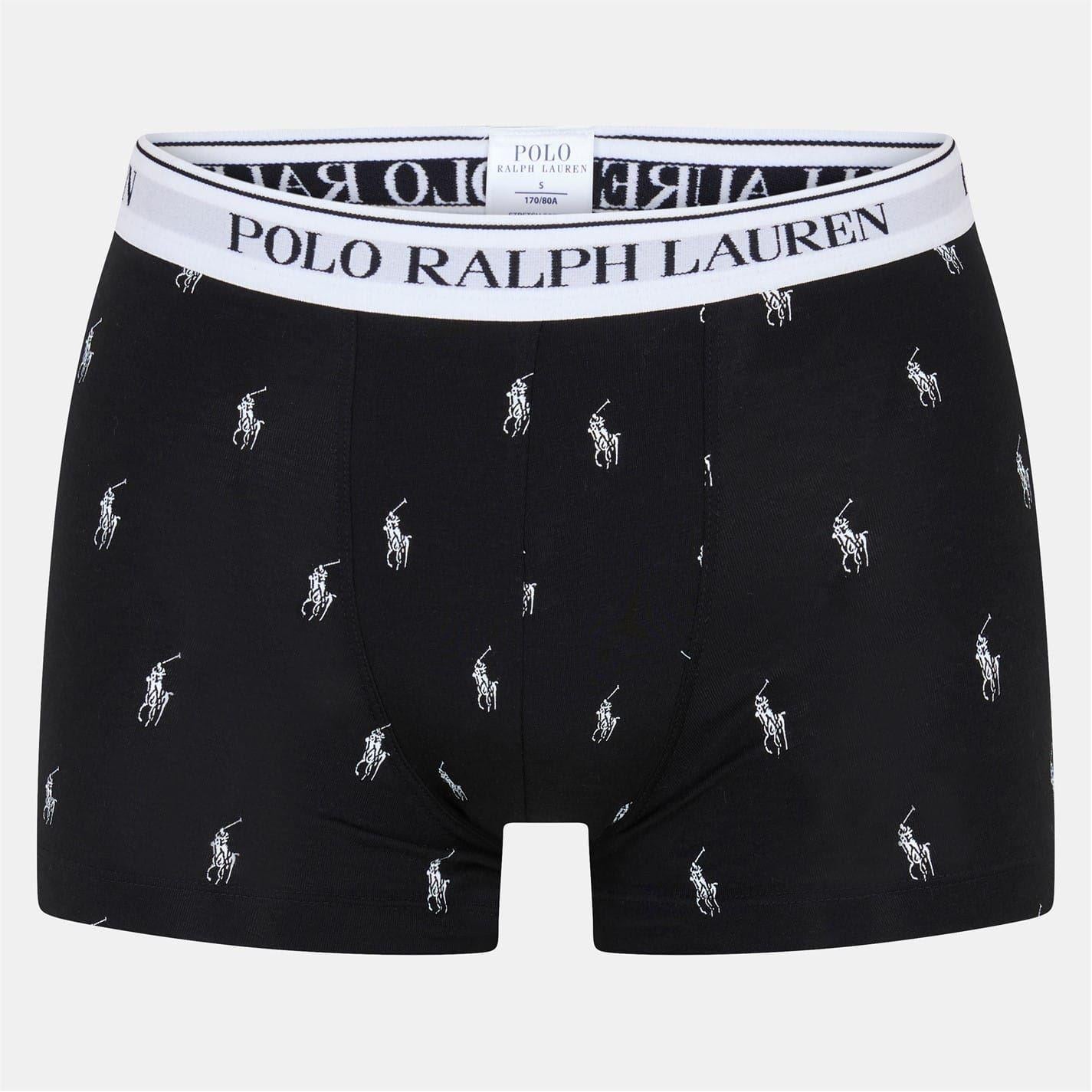 White-Grey-Black - Front - Ralph Lauren Mens Boxer Shorts (Pack of 3)