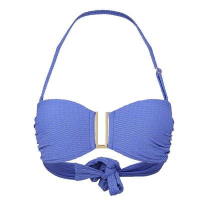 Blue - Front - Biba Womens-Ladies Gold Detail Tie Back Bikini Top