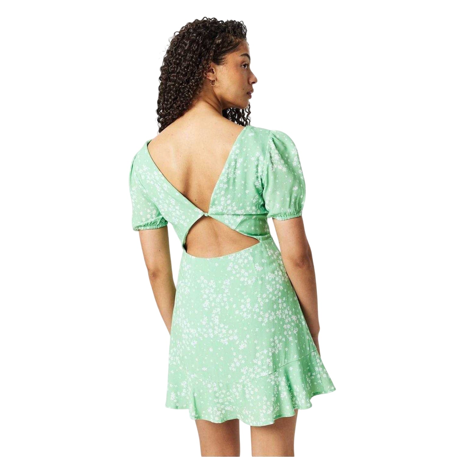 Green - Back - Jack Wills Womens-Ladies Ditsy Floral Mini Dress