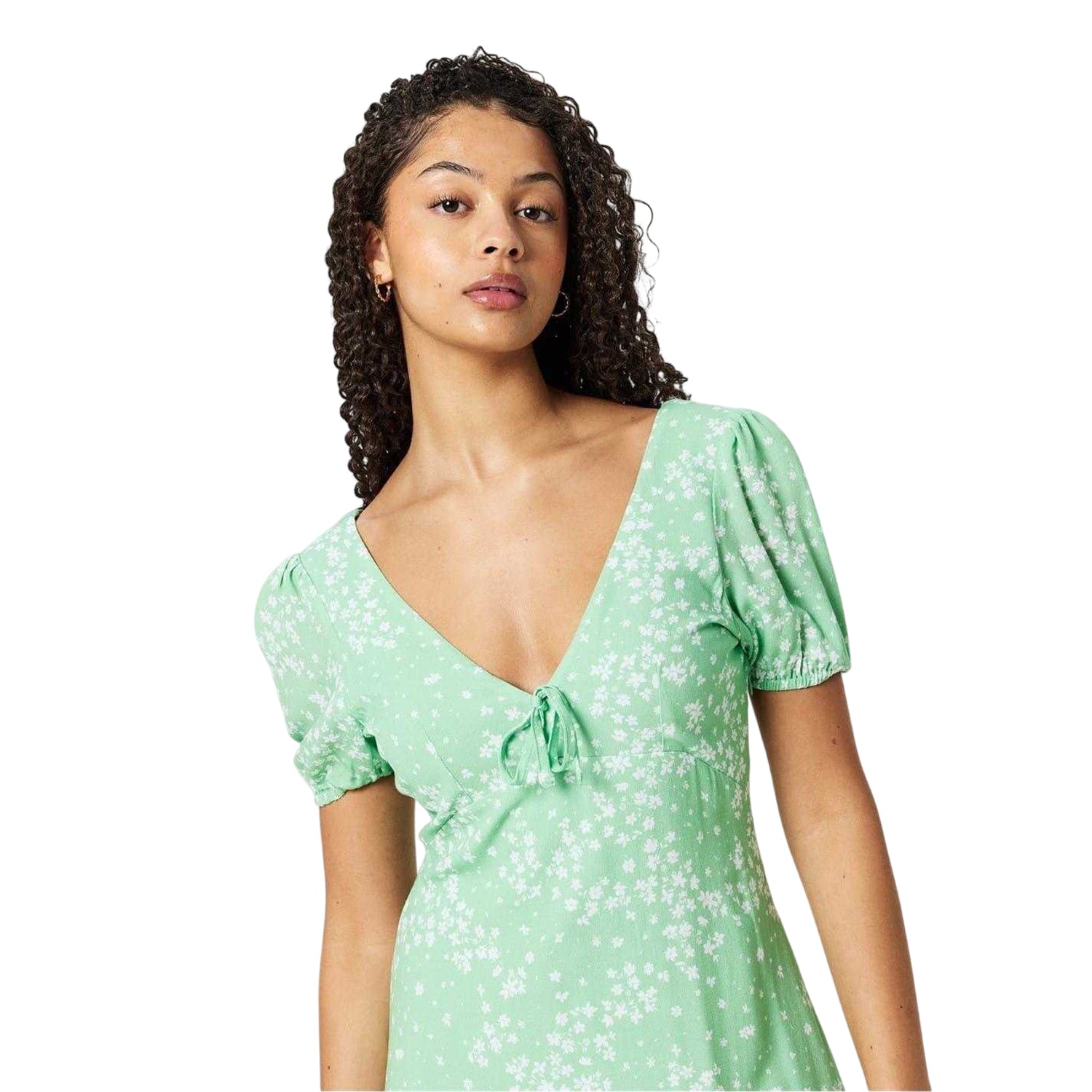 Green - Side - Jack Wills Womens-Ladies Ditsy Floral Mini Dress