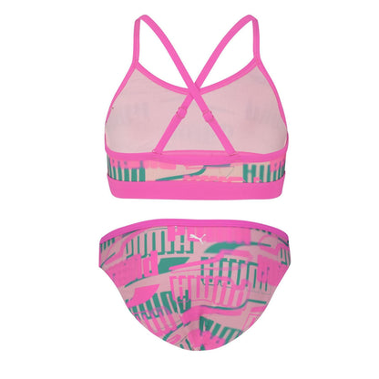 Pink - Back - Puma Girls Repeat Logo Bikini Set