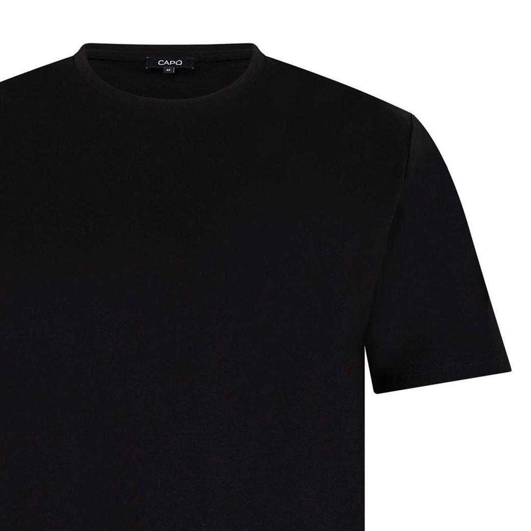 Black - Side - Capo Mens Mercerised Cotton Regular T-Shirt