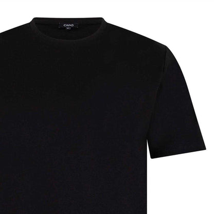 Black - Side - Capo Mens Mercerised Cotton Regular T-Shirt