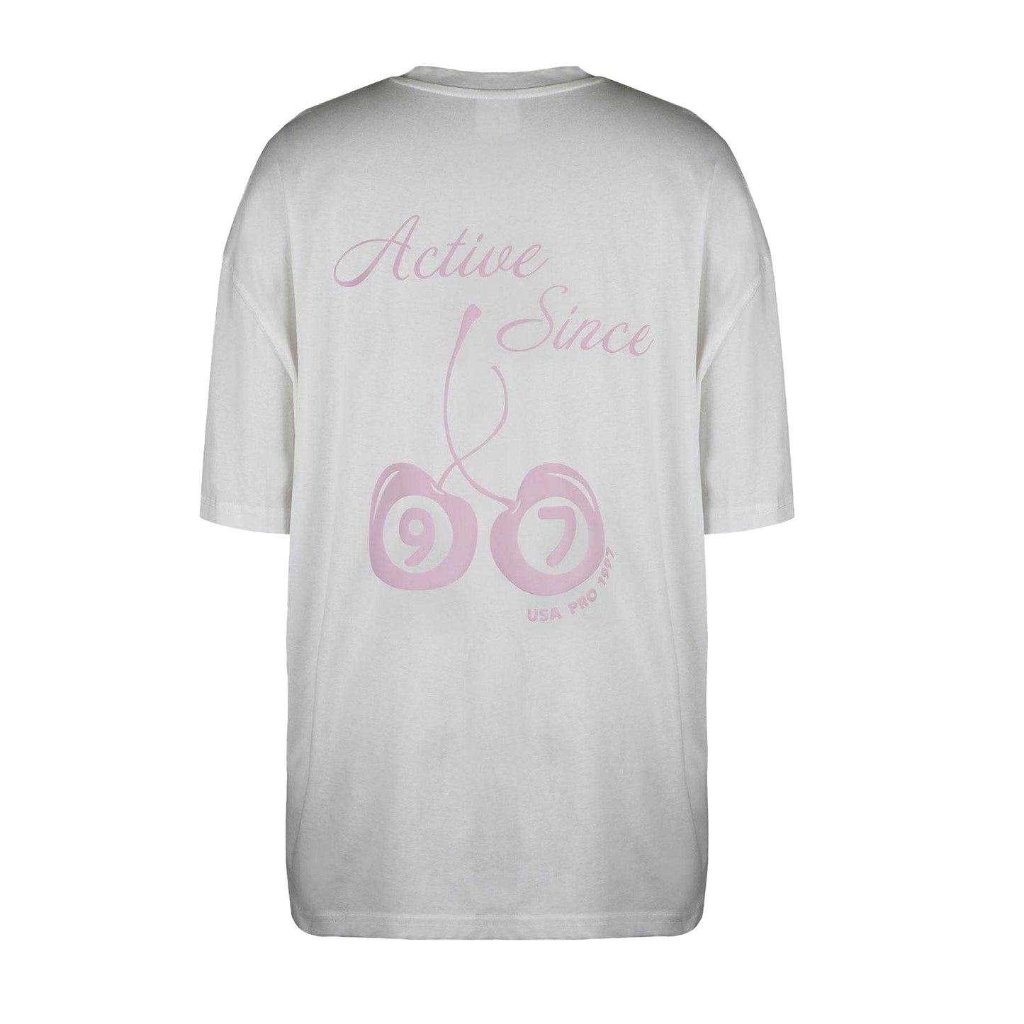 Grey - Back - USA Pro Womens-Ladies Graphic Print Cotton Oversized T-Shirt