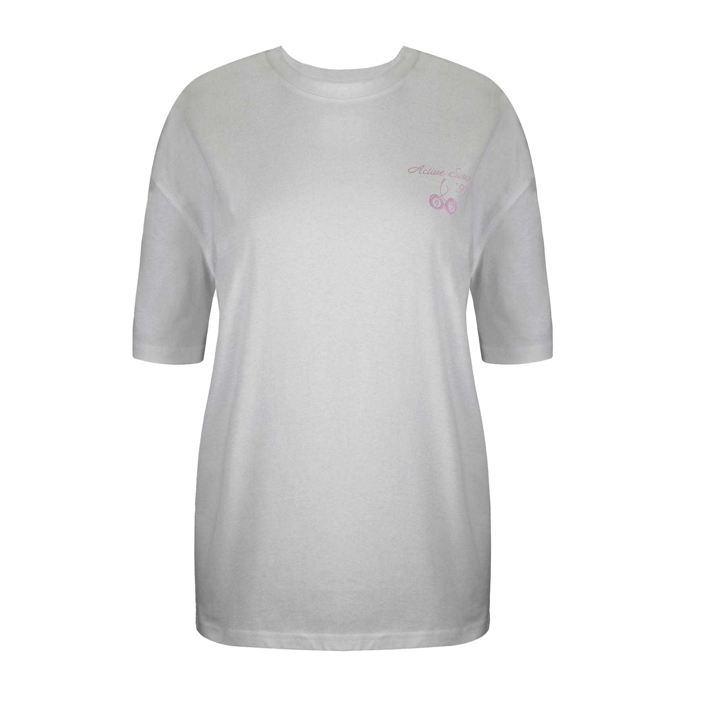 Grey - Front - USA Pro Womens-Ladies Graphic Print Cotton Oversized T-Shirt