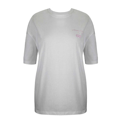 Grey - Front - USA Pro Womens-Ladies Graphic Print Cotton Oversized T-Shirt