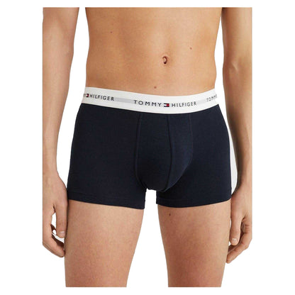 Desert Sky - Front - Tommy Hilfiger Mens Cotton Blend Classic Boxer Shorts (Pack of 3)