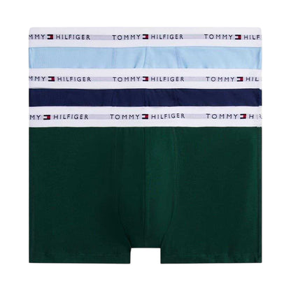 Green-Navy-Blue - Front - Tommy Hilfiger Mens Cotton Blend Classic Boxer Shorts (Pack of 3)