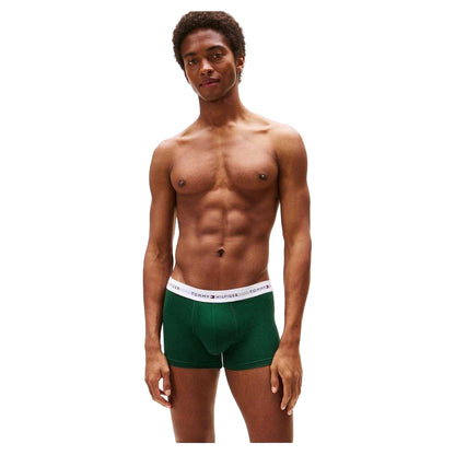 Green-Navy-Blue - Back - Tommy Hilfiger Mens Cotton Blend Classic Boxer Shorts (Pack of 3)