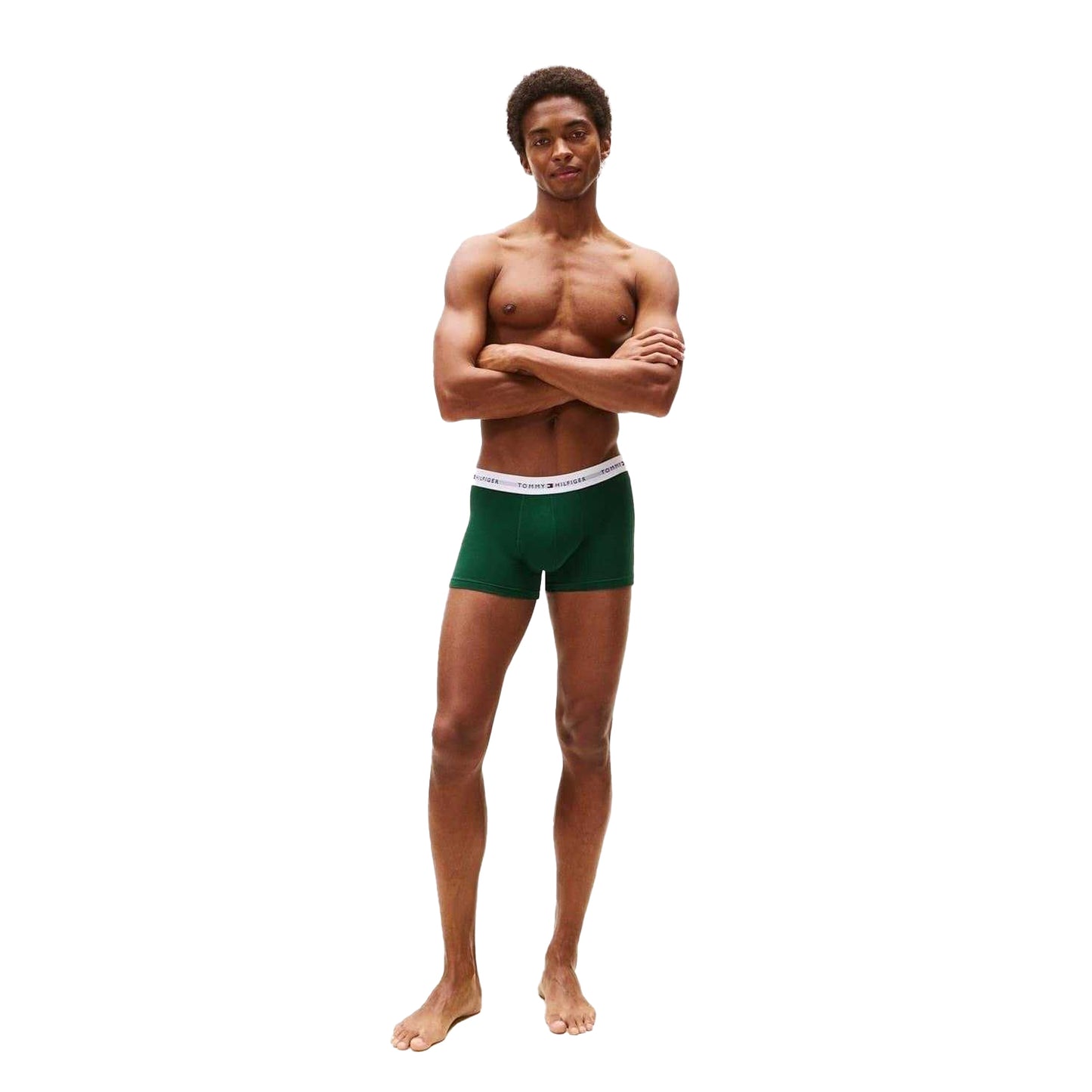 Green-Navy-Blue - Side - Tommy Hilfiger Mens Cotton Blend Classic Boxer Shorts (Pack of 3)