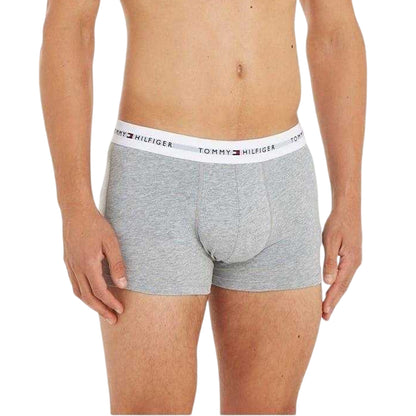 Grey-Black-White - Back - Tommy Hilfiger Mens Cotton Blend Classic Boxer Shorts (Pack of 3)