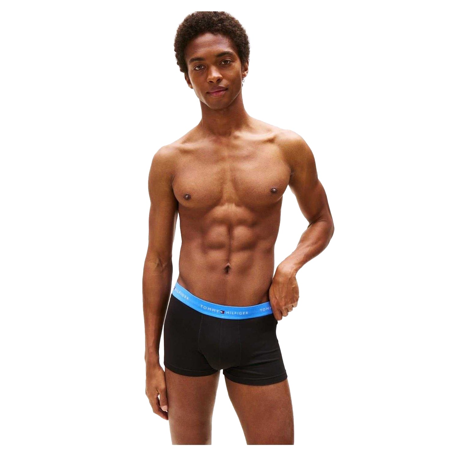 Orange-Blue-Green - Back - Tommy Hilfiger Mens Cotton Blend Classic Boxer Shorts (Pack of 3)