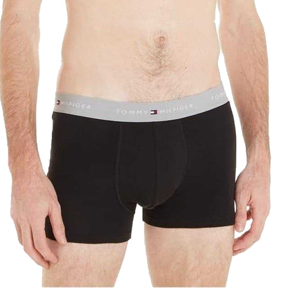 Black-Grey-White - Back - Tommy Hilfiger Mens Cotton Blend Classic Boxer Shorts (Pack of 3)